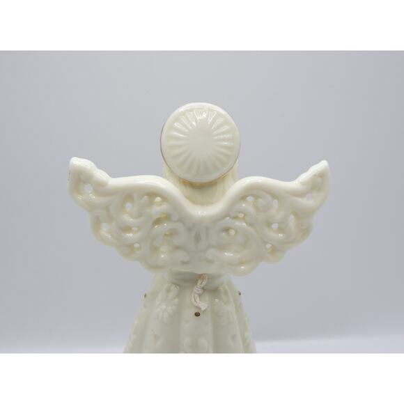 Vintage Angel Figurine – Porcelain Gold Trim – Candle Holder – Holding Bird - Picture 6 of 6